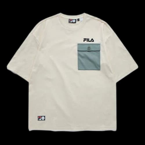 FILA FUSION Chest Pocket Round Neck Loose Sports Short Sleeve Couple Style