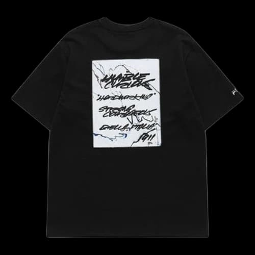 FILA FUSION x FUTURA Crossover Sports Round Neck Short Sleeve Couple Style Black