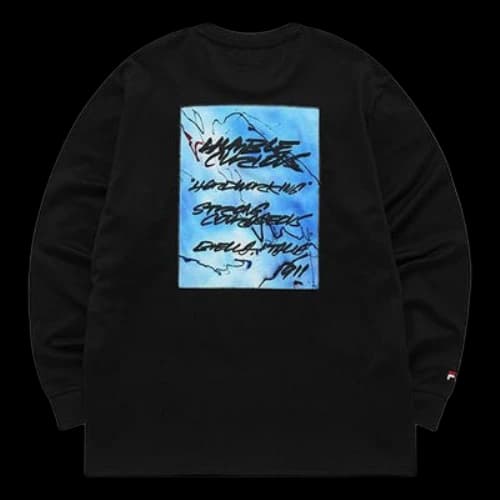 FILA FUSION x FUTURA Crossover Round Neck Long Sleeves Couple Style Black