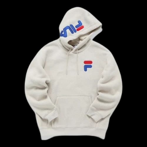 FILA FUSION Logo Printed Fleece Hoodie 'White Red Blue'