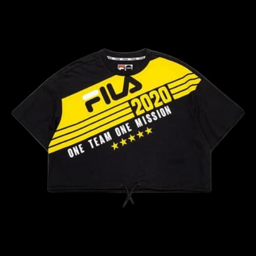 FILA FUSION Loose Dropped Shoulder Sleeves Short Sleeve Black (Women's)