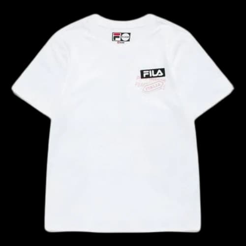 FILA FUSION Logo Printing Sports Short Sleeve White