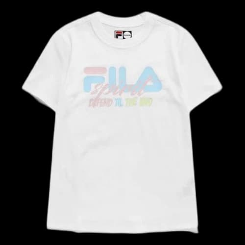 FILA FUSION Logo Printing Knit Round Neck Short Sleeve White