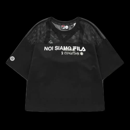 FILA FUSION Mesh Short Sleeve Dark Black T-Shirt