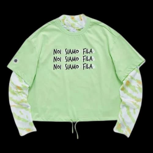 FILA FUSION Alphabet Printing Tie Dye Loose Green