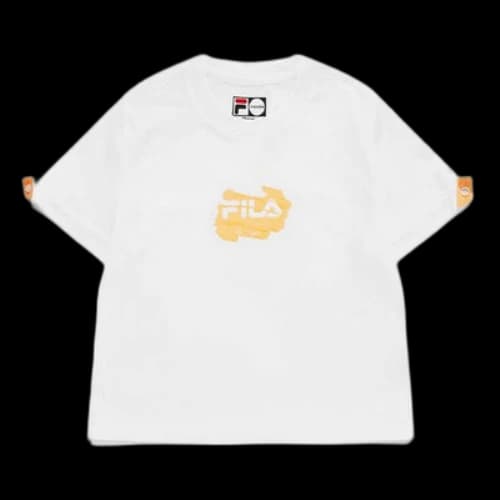 FILA FUSION Logo Printing Round Neck Sports Short Sleeve White T-Shirt