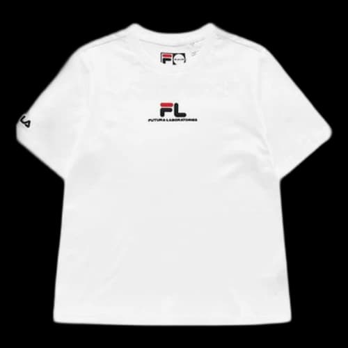 FILA FUSION x FUTURA Crossover Alphabet Printing Loose Sports Round Neck Short Sleeve White