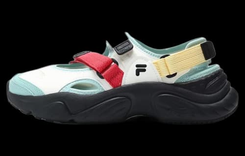 FILA FUSION Conch Sandals 'White Green Black' (Women's)
