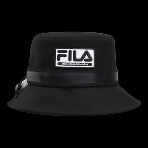 FILA x White Mountaineering Logo Casual Bucket Hat 'Black White'