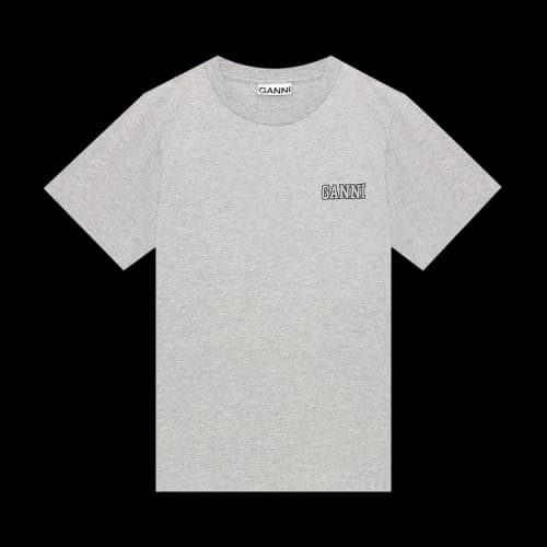 GANNI Thin Software Jersey T-Shirt 'Paloma Melange'