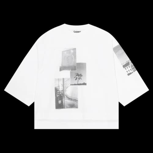 GANNI Basic Cotton Jersey Oversized T-Shirt 'Bright White'