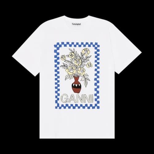 GANNI Basic Cotton Jersey Tee 'Bright White'