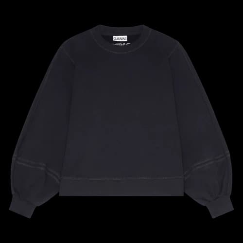 GANNI Puff Sleeve Sweatshirt 'Black'