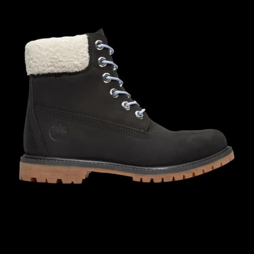 Timberland 6 Inch Premium Boot 'Black Grey Fur Collar' (Women's)