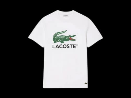 Lacoste Signature Print Cotton T-shirt White