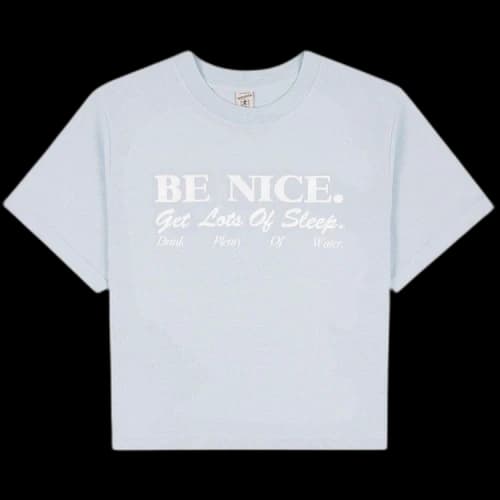 Sporty & Rich Be Nice Cropped Top 'Baby Blue'