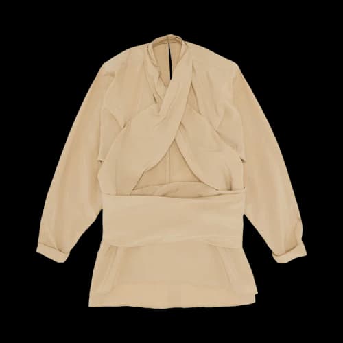 Lemaire Knotted Shirt Top 'Dusty Mastic'