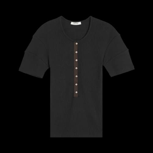 Lemaire Fitted Henley 'Jet Black'