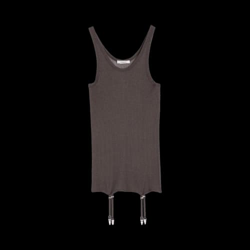Lemaire Seamless Rib Tank Top 'Dark Brown'