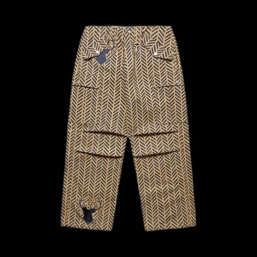Reese Cooper Brushed Canvas Cargo Pants 'Herringbone Print'