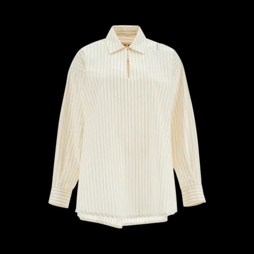 Marni Logo Embroidered Pinstriped Shirt 'White'