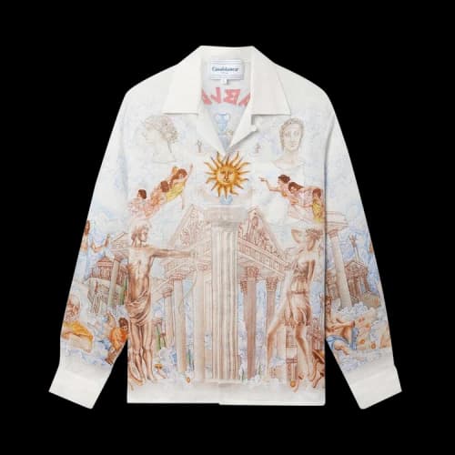 Casablanca Long-Sleeve Cuban Shirt 'Le Temple Du Savoir'