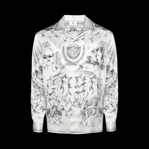 Casablanca Tattoo Silk Shirt 'White'
