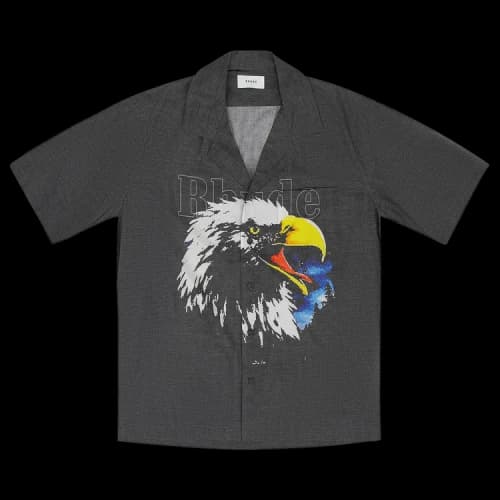 Rhude Eagle Savage Button Down Shirt 'Grey'