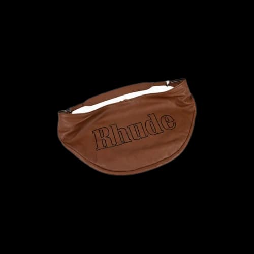 Rhude Leather Logo Messenger Bag 'Brown'