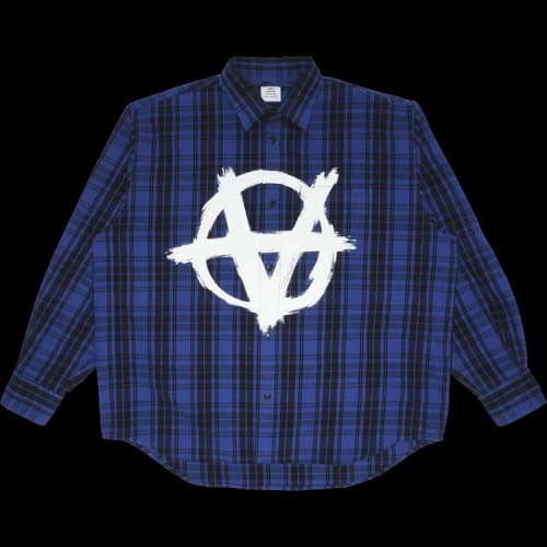 Vetements Anarchy/Children Of The Night Flannel Shirt 'Blue Check'