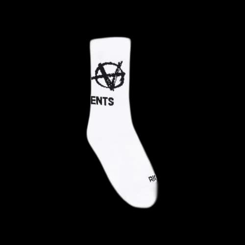Vetements Anarchy Logo Socks 'White/Black'
