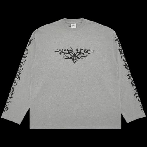 Vetements Gothic Logo Long-Sleeve 'Grey Melange/Black'
