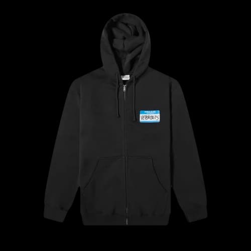 Vetements My Name Is Vetements Zip-Up Hoodie 'Black'