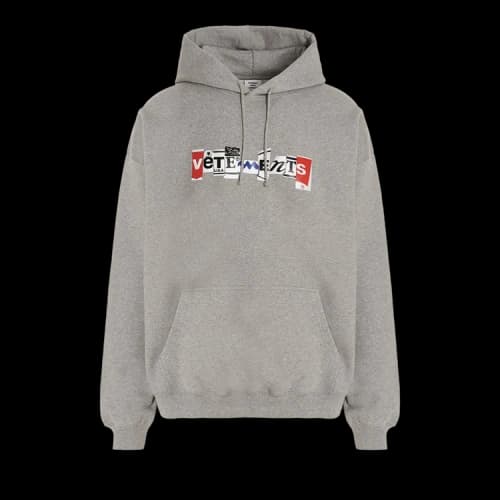 Vetements Mixed Logo Hoodie 'Grey Melange'
