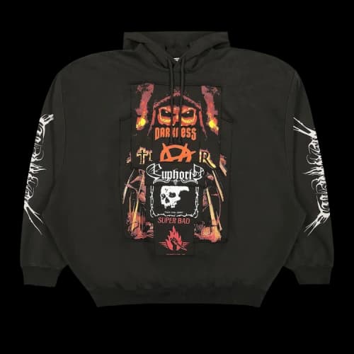 Vetements Patched Metal Hoodie 'Black'