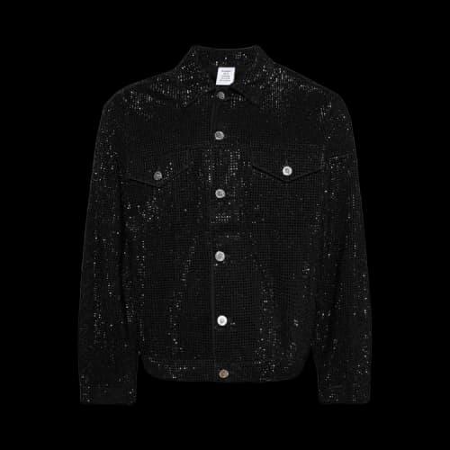 Vetements Iced-Out Denim Jacket 'Black/Black'