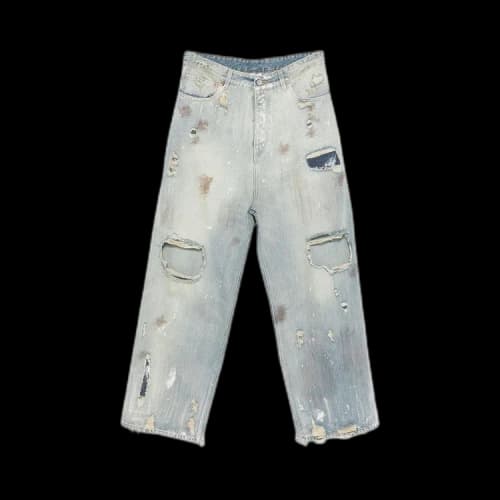 Vetements Trashed Baggy Jeans 'Light Blue'