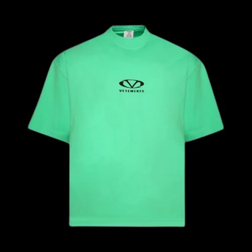 Vetements Oval Logo Cropped Boxy T-Shirt 'Neon Green'