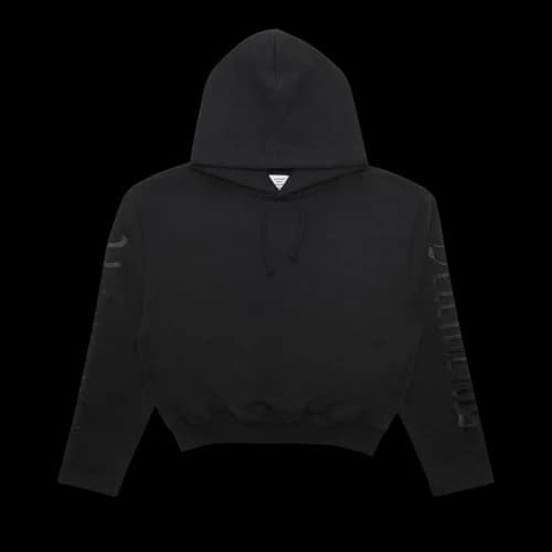 Vetements Gothic Font Cropped Hoodie 'Black'
