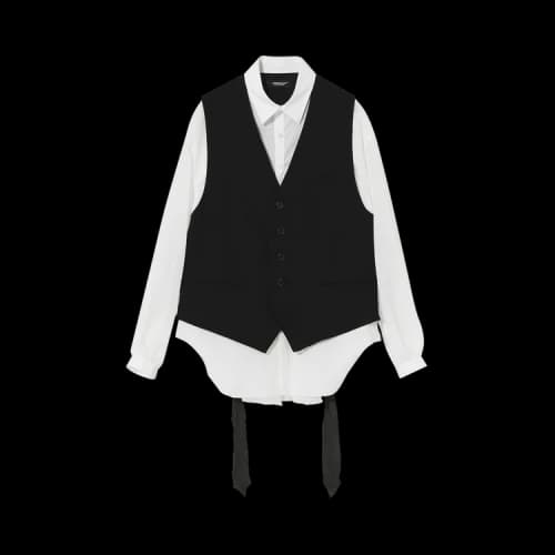 Undercover Sheer Shirt With Vest 'Black'