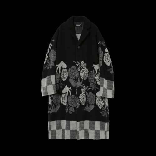 Undercover Flower Check Coat 'Black Base'