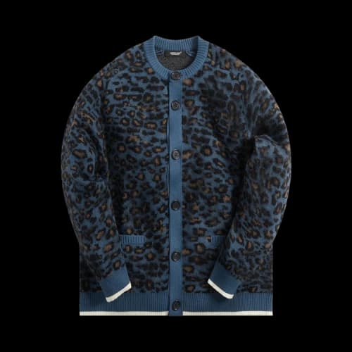 Undercover Leopard Knit Cardigan 'Blue'