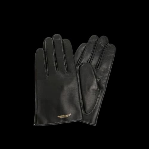 Undercover Logo Leather Gloves 'Black'