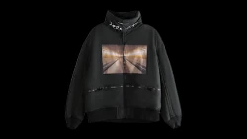 Undercover Elastic Hem Cotton Blouson Coat Black