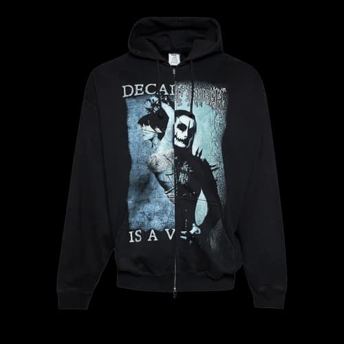 Vetements Cof Cut-Up Oversized Zip-Up Hoodie 'Black/Black'