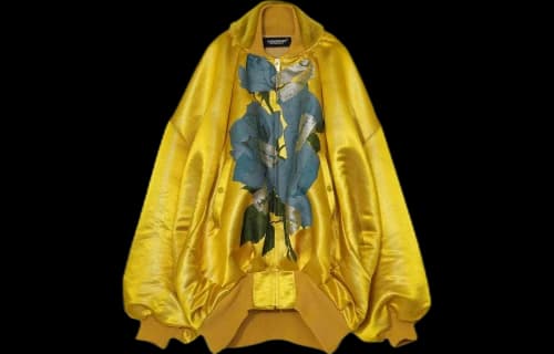 Undercover Mononoke Floral Blade Motif Oversized Bomber 'Yellow'