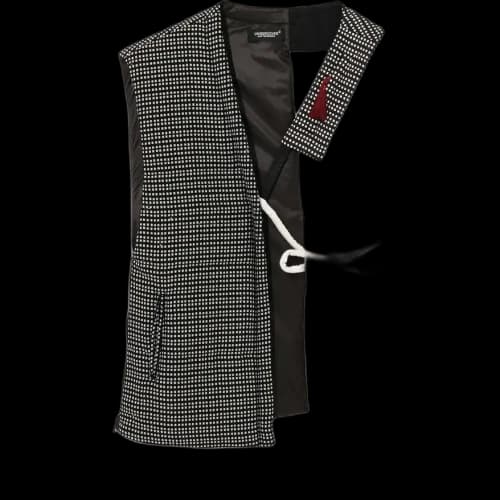 Undercover Throne of Blood Half Vest with Rope Belt Checked 'Black'