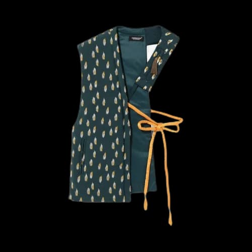 Undercover Throne of Blood Half Vest with Rope Belt Print 'Green'