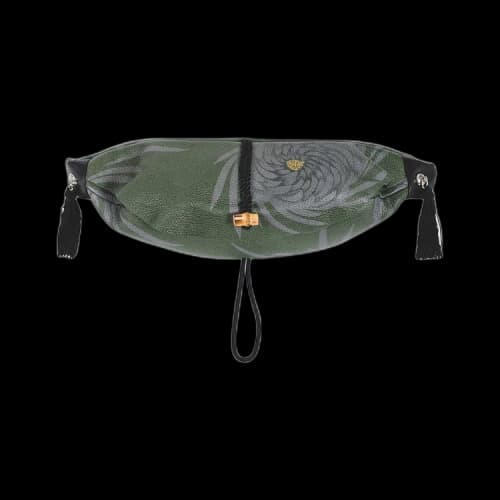 Undercover Floral Print Leather Belt Bag 'Green'