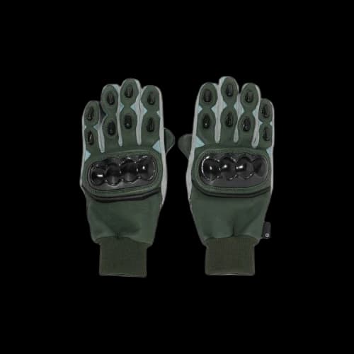 Undercover Throne of Blood Embossed Leather Gloves 'Green'
